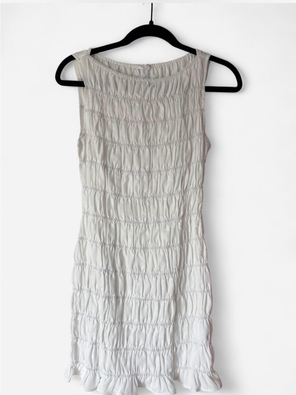 Peppermayo White Smocked Mini Dress